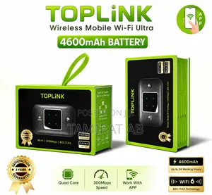 TOPLiNK MR52 Ultra 4G Mobile Wi-Fi Router 4600mAh, Upto12 Users, 300Mb