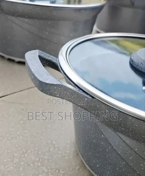 Unique 5 in 1 Granite Casserole Cookware Set ግራናይት ድስት