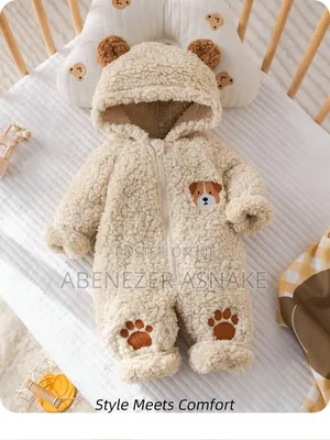 Cute Cartoon Embroidered Plush Winter Jumpsuit