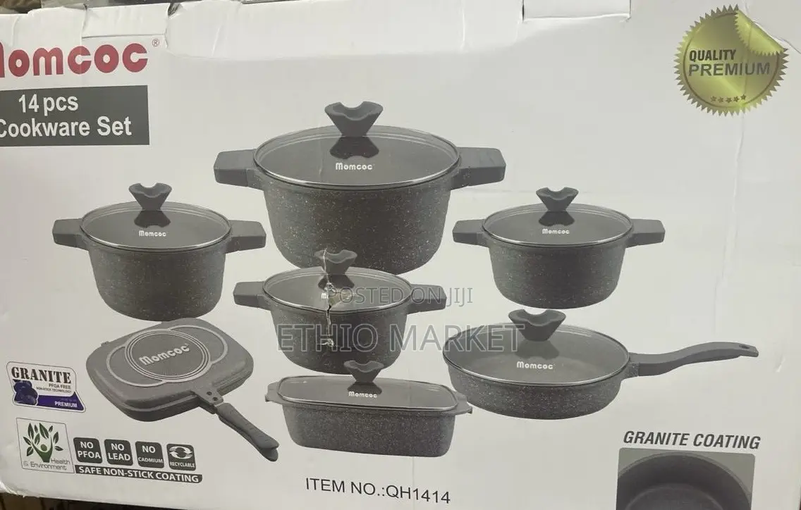 Momcoc 14-Piece Granite Coating Cookware Set