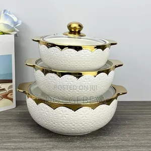 Luxury 3-Piece Ceramic Serving Bowl Set