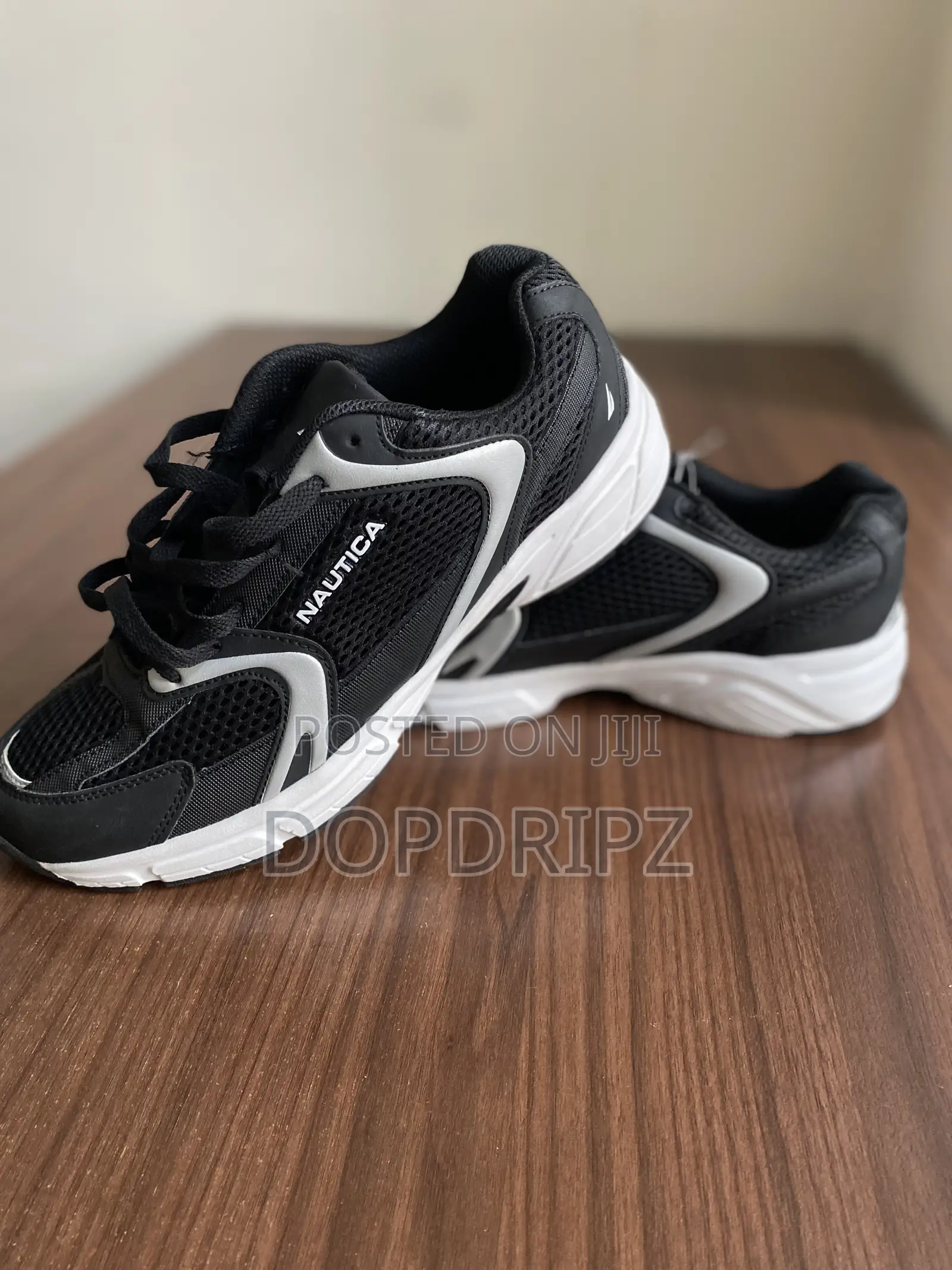 Original Nautica Men's Black White Athletic Sneakers -Breathable Mesh
