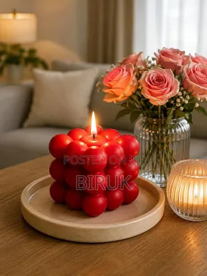 Luxury Bubble Cube Candle | Handmade paraSoy Wax Decorative Candle| ሻማ