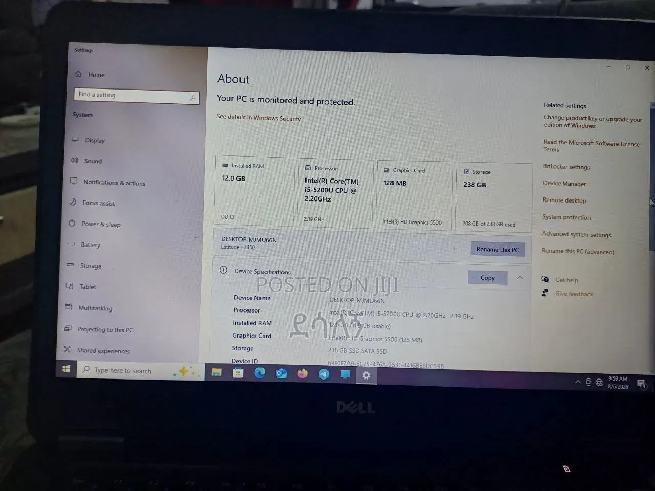 Laptop Dell Inspiron 15 12GB Intel Core i5 SSD 256GB
