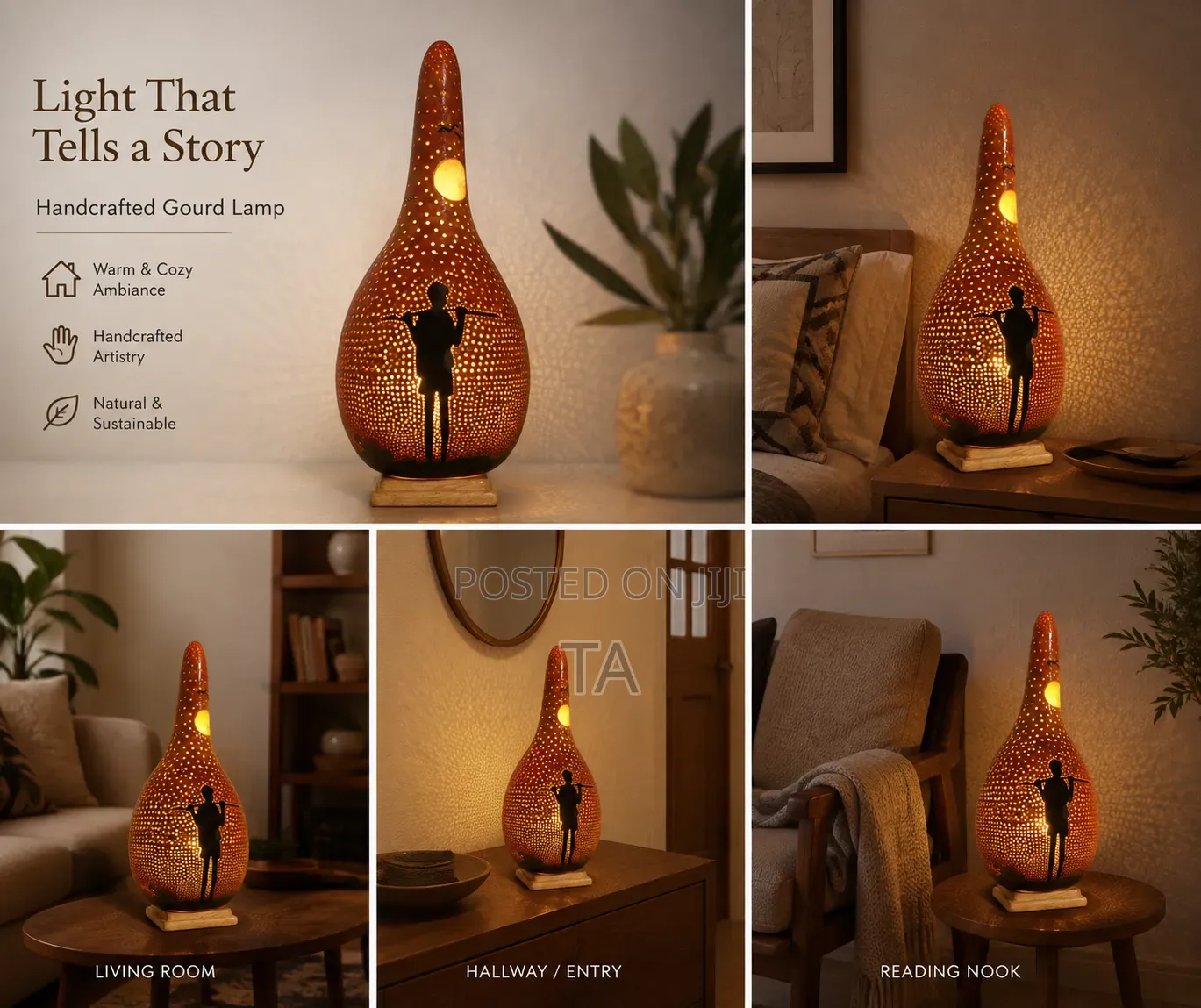 Handcrafted Gourd Lampshade የማስዋቢያ መብራት
የጌጥ መብራት
የቤት ጌጥ
የእጅ ስራ ውጤት
