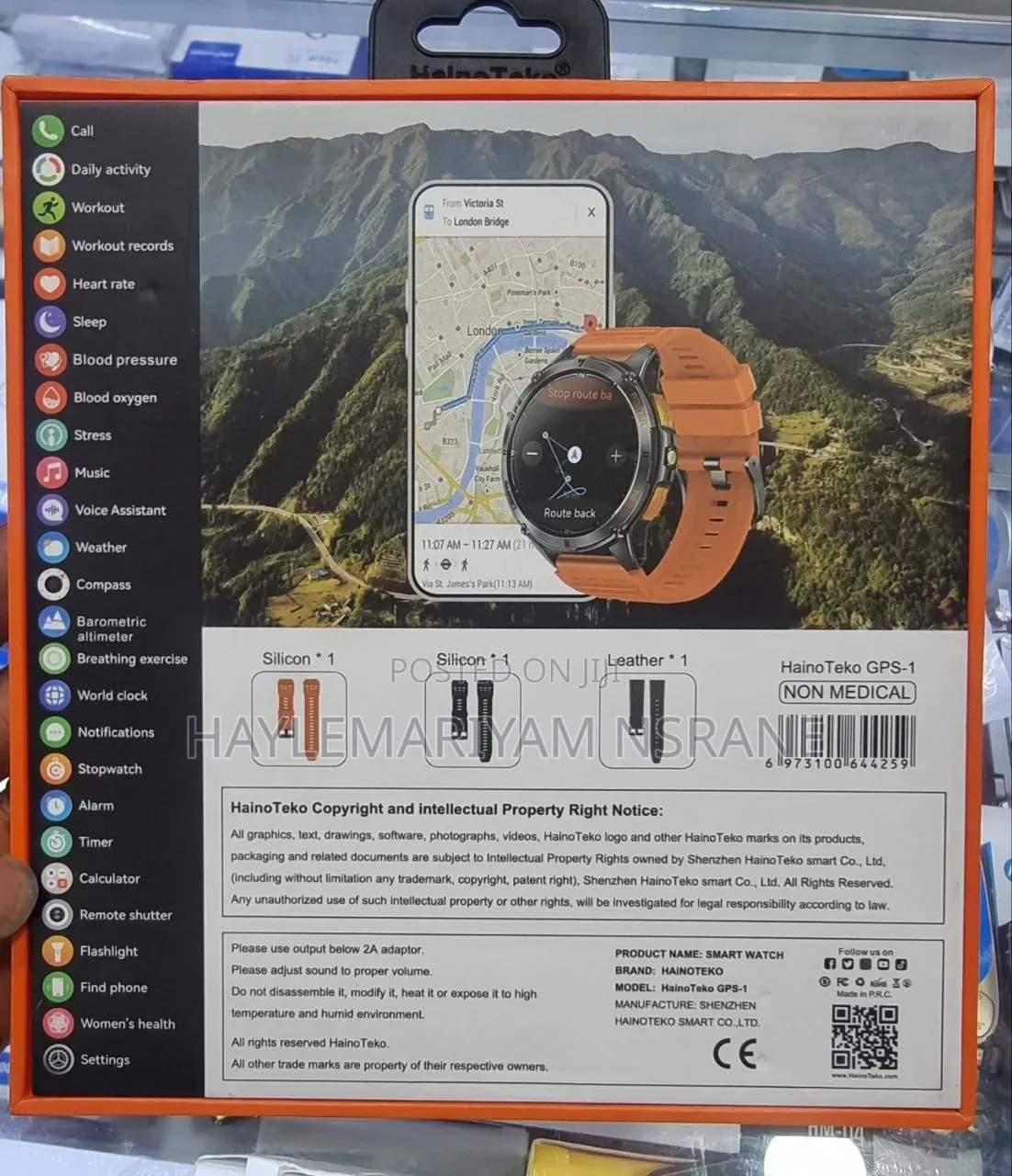 GPS-1 Smart Watch With Built-in GPS, AMOLED Display Built-in Torch