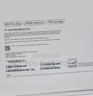 New Laptop Apple MacBook Pro 2025 M5 24GB Apple M5 Pro SSD 1T