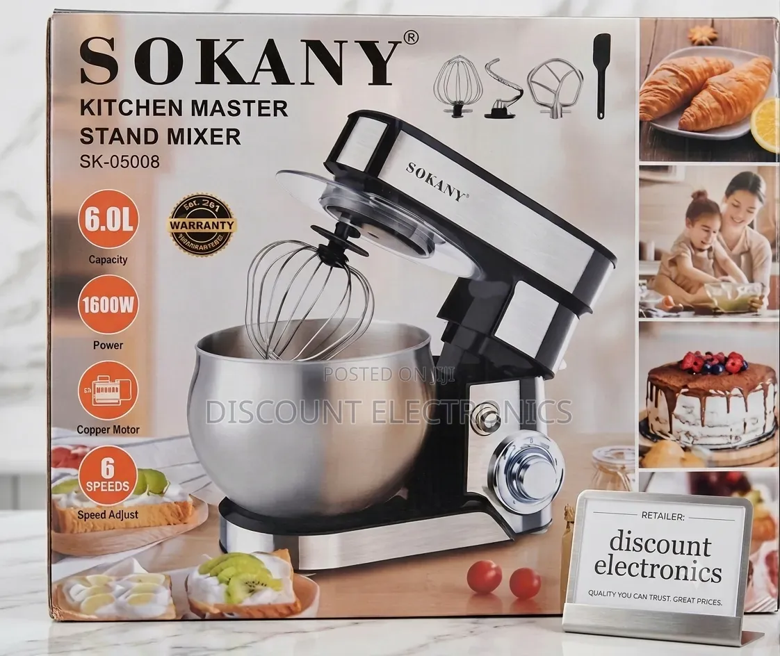 ​SOKANY Kitchen Master6.0L Stand Mixer 1600W Electric Food Dough Mixer