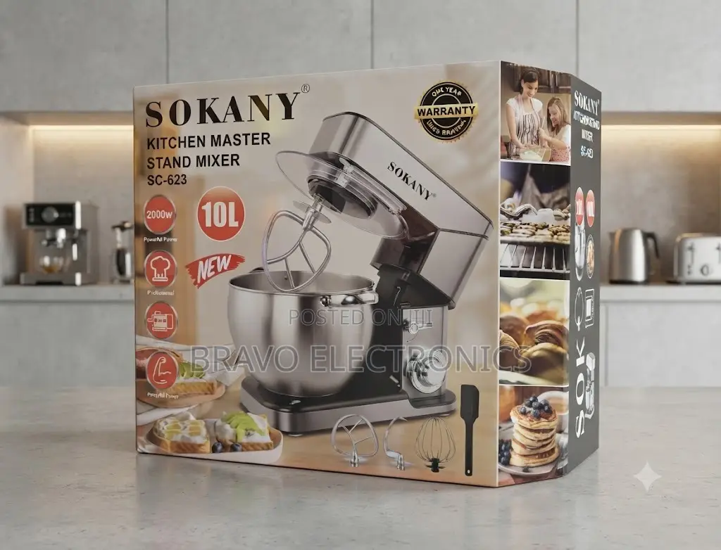  Sokany Stand Mixer 10L – Stainless Steel Bowl | Heavy Duty