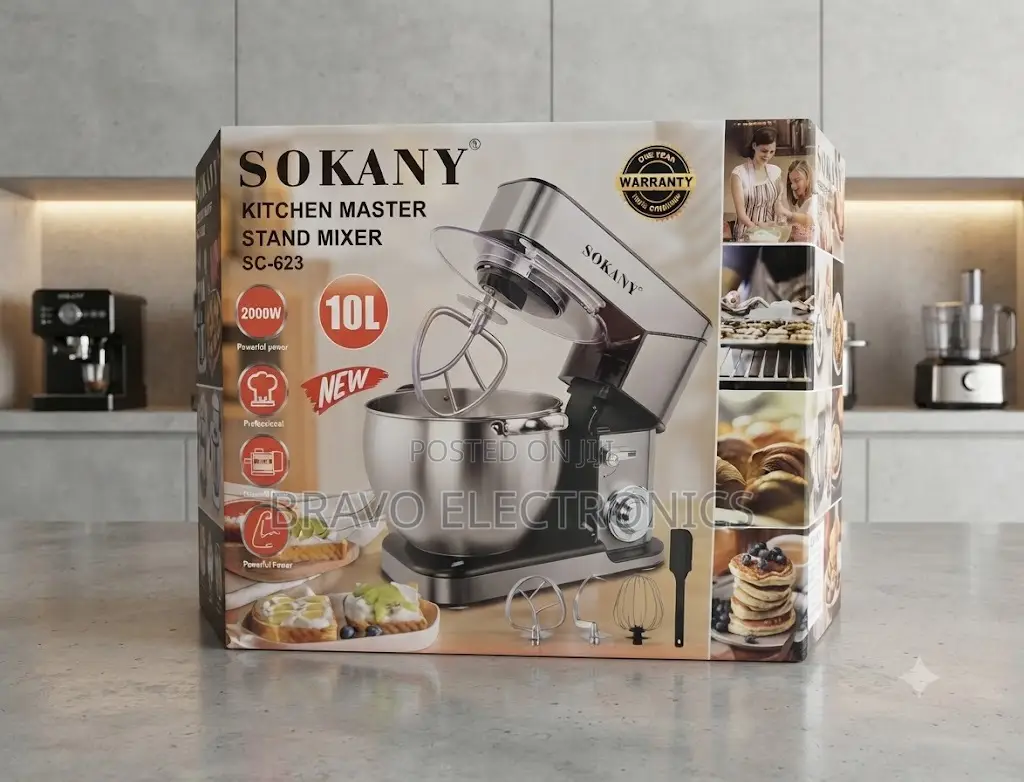  Sokany 10L Stand Mixer – Professional Stainless Steel Mixer 