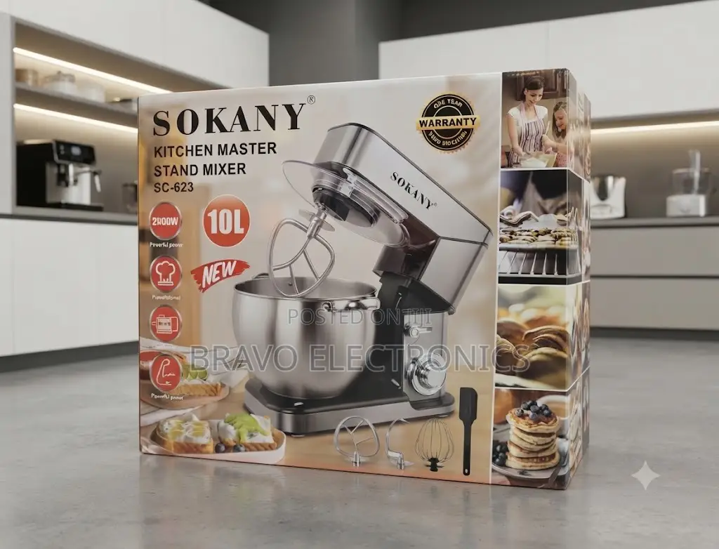  Sokany 10L Stand Mixer – Professional Stainless Steel Mixer 