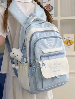 Cute Light Blue School Backpack for Girls | Large Capacity