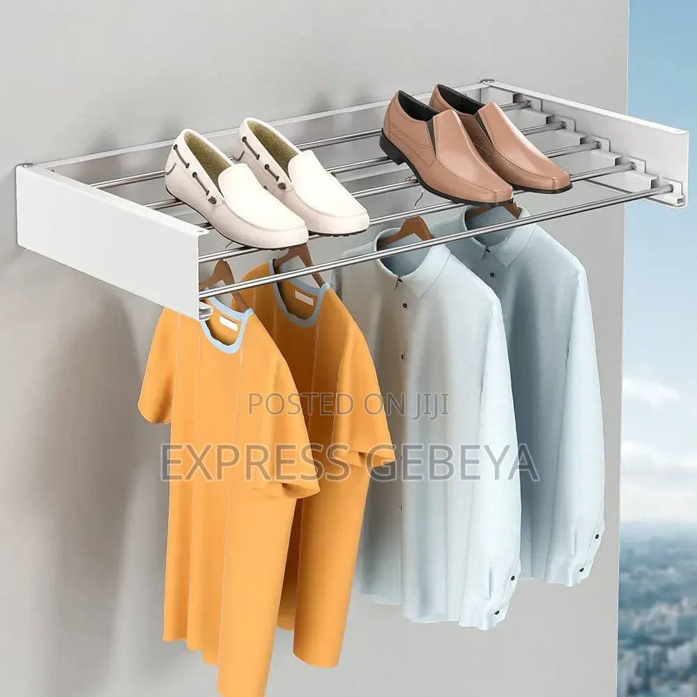 Wall Mounted Laundry Drying Rack ልብስ ማስጫ