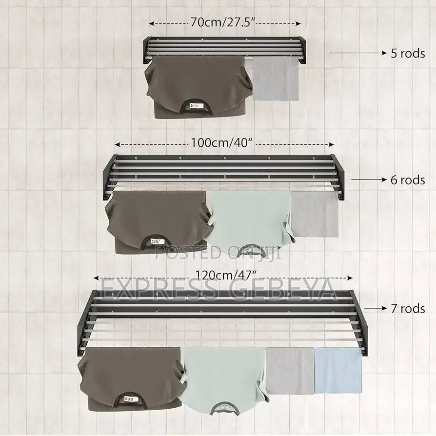 Wall Mounted Laundry Drying Rack ልብስ ማስጫ