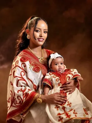 Elegant Ethiopian Mother Baby Matching Habesha Kemis