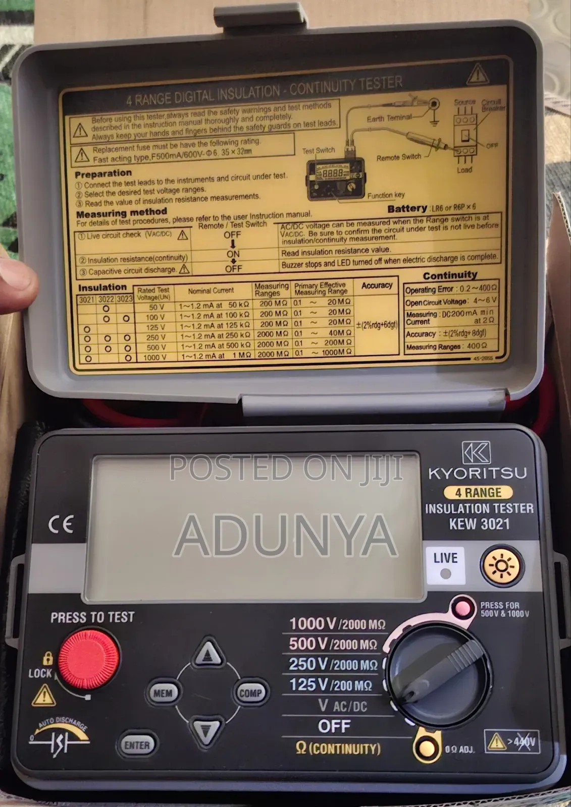 Kyoritsu KEW 3021 Insulation Continuity Tester