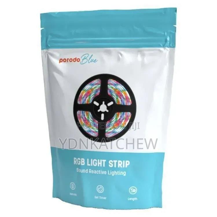 Porodo Blue Sound Reactive RGB Strip Light With Remote Control