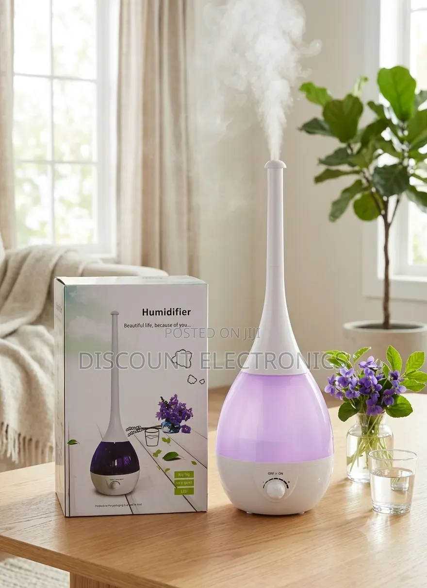 Elegant Ultrasonic Cool Mist Humidifier With LED Night Light