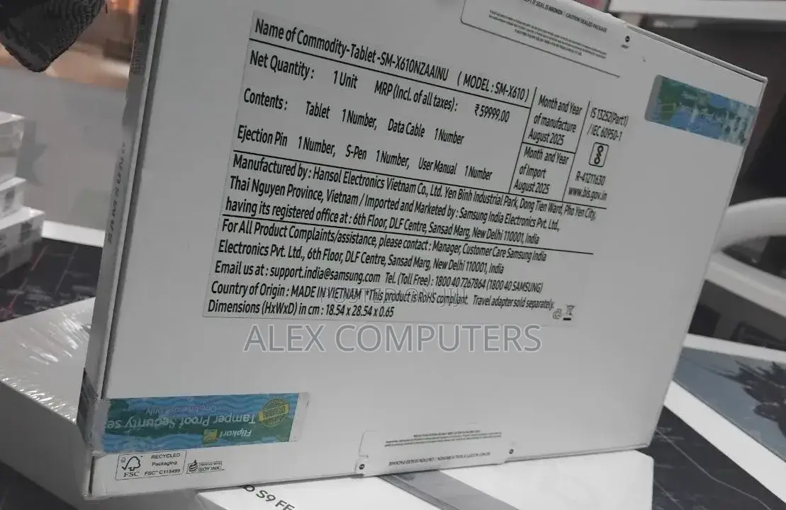 New Samsung Galaxy Tab S9 FE+ 128 GB Black