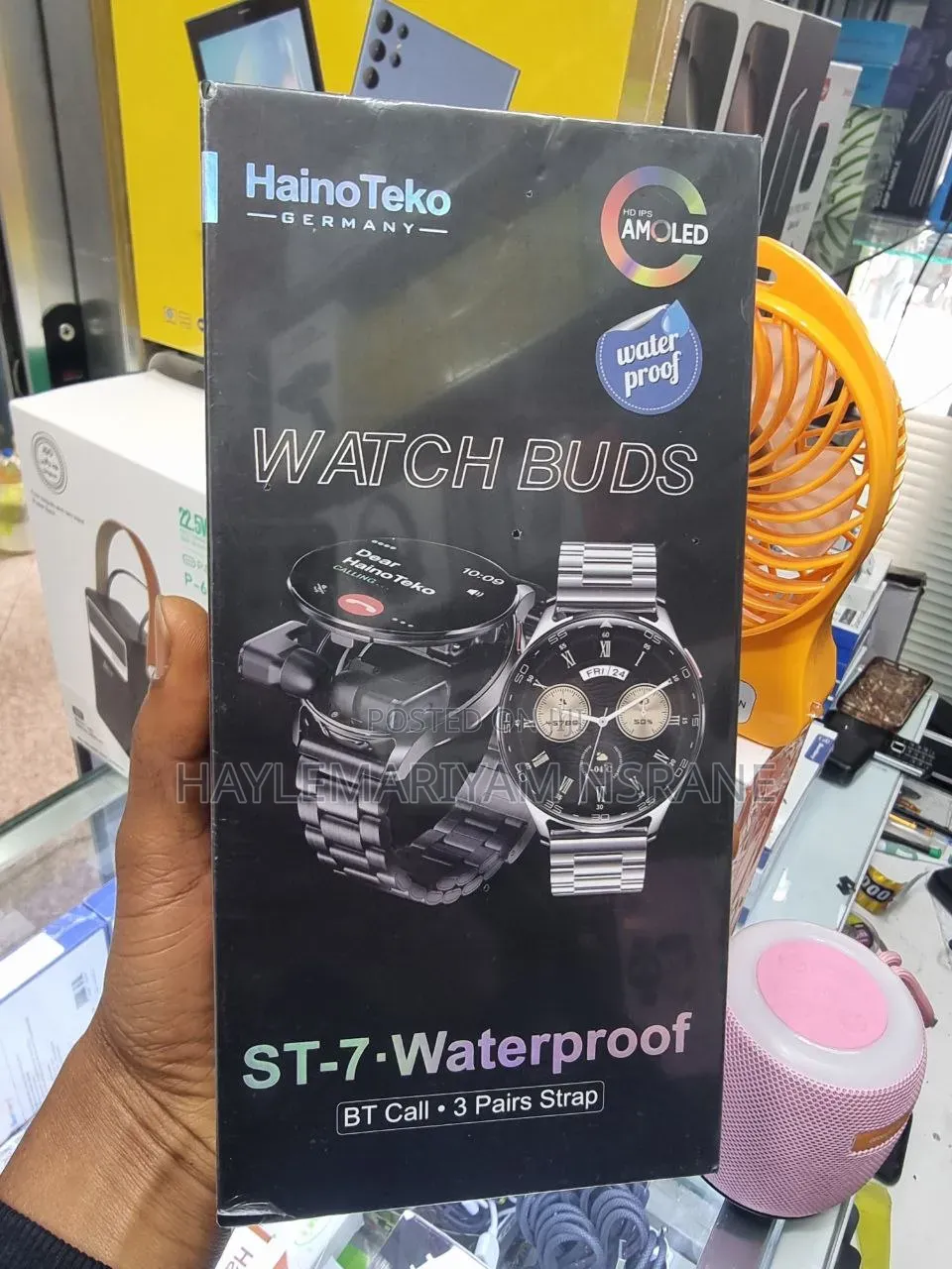 Haino ST-7 2-in-1 Smart Watch With Built-in Earbuds AMOLED Display