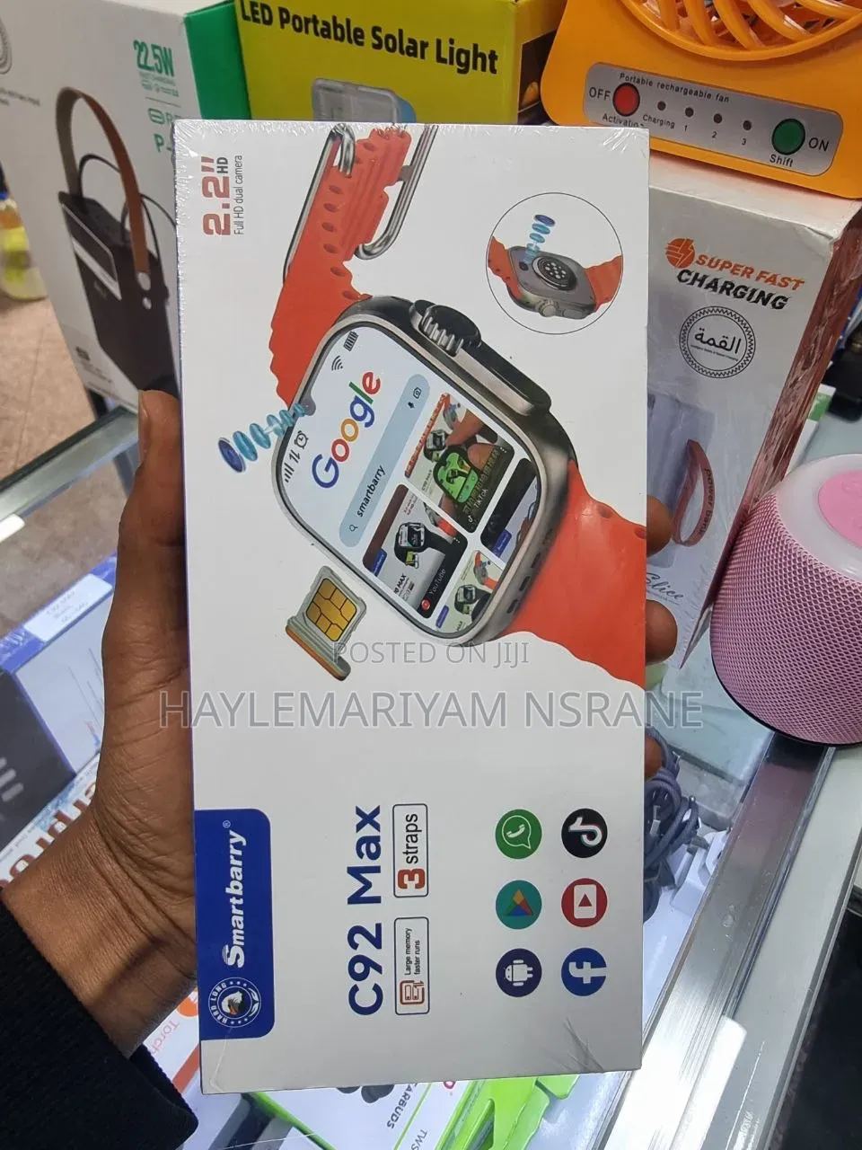 Smartbarry C92 Max 2.2" HD Smart Watch With Dual Camera SIM Card Slot