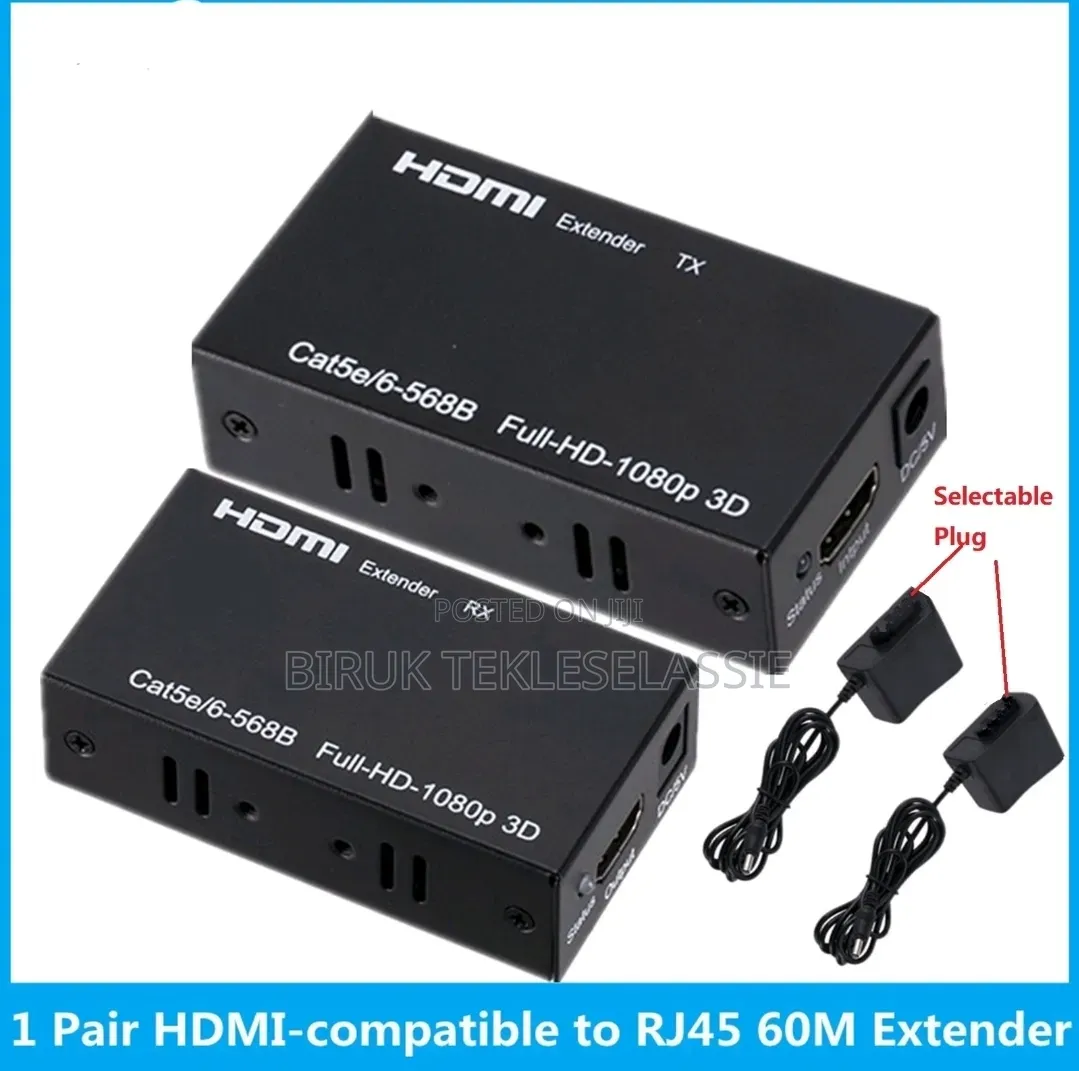 60M Rj45 Hdmi Extender 1080p Hdmi Network Adapter by Cat5e Cat6 Lan