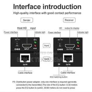 60M Rj45 Hdmi Extender 1080p Hdmi Network Adapter by Cat5e Cat6 Lan