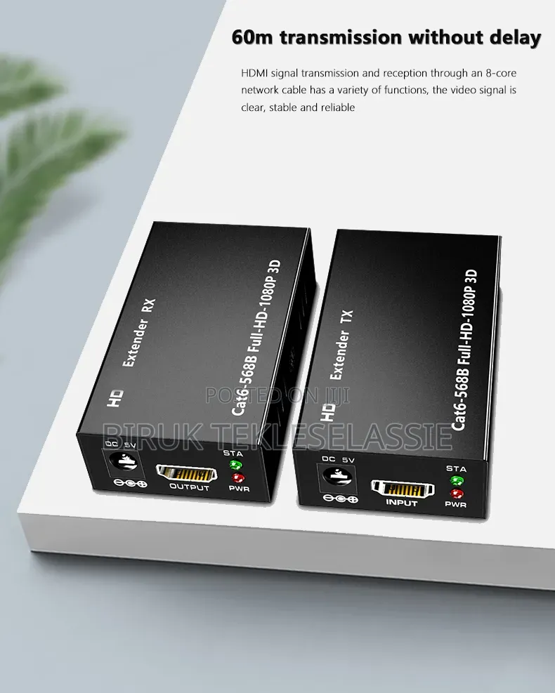 60M Rj45 Hdmi Extender 1080p Hdmi Network Adapter by Cat5e Cat6 Lan