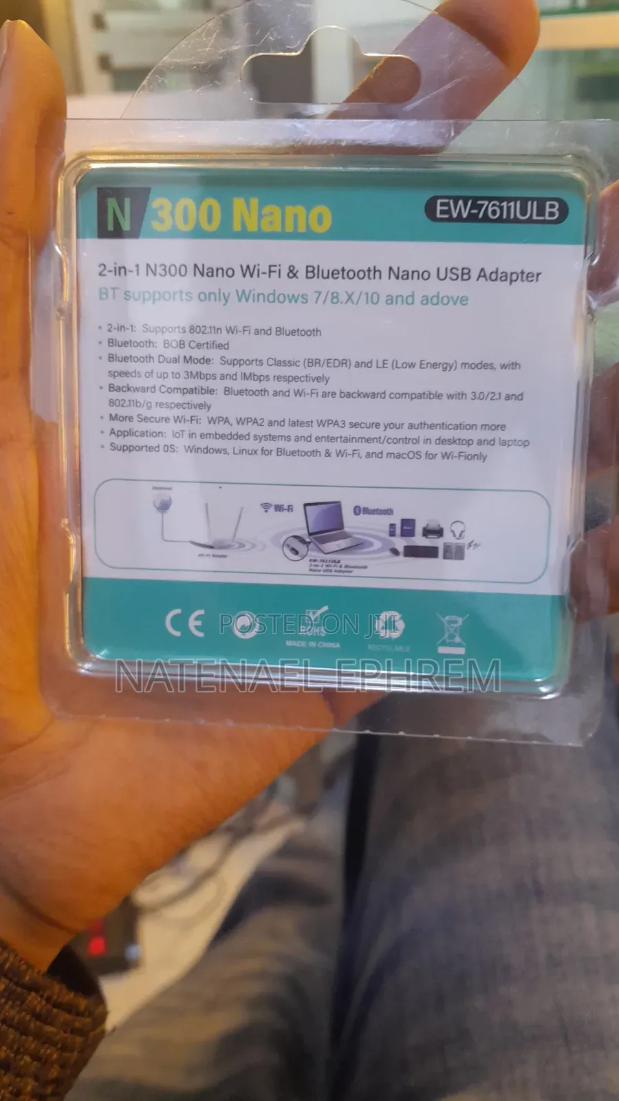 N300 Nano Wi-Fi and Bluetooth USB Adapter