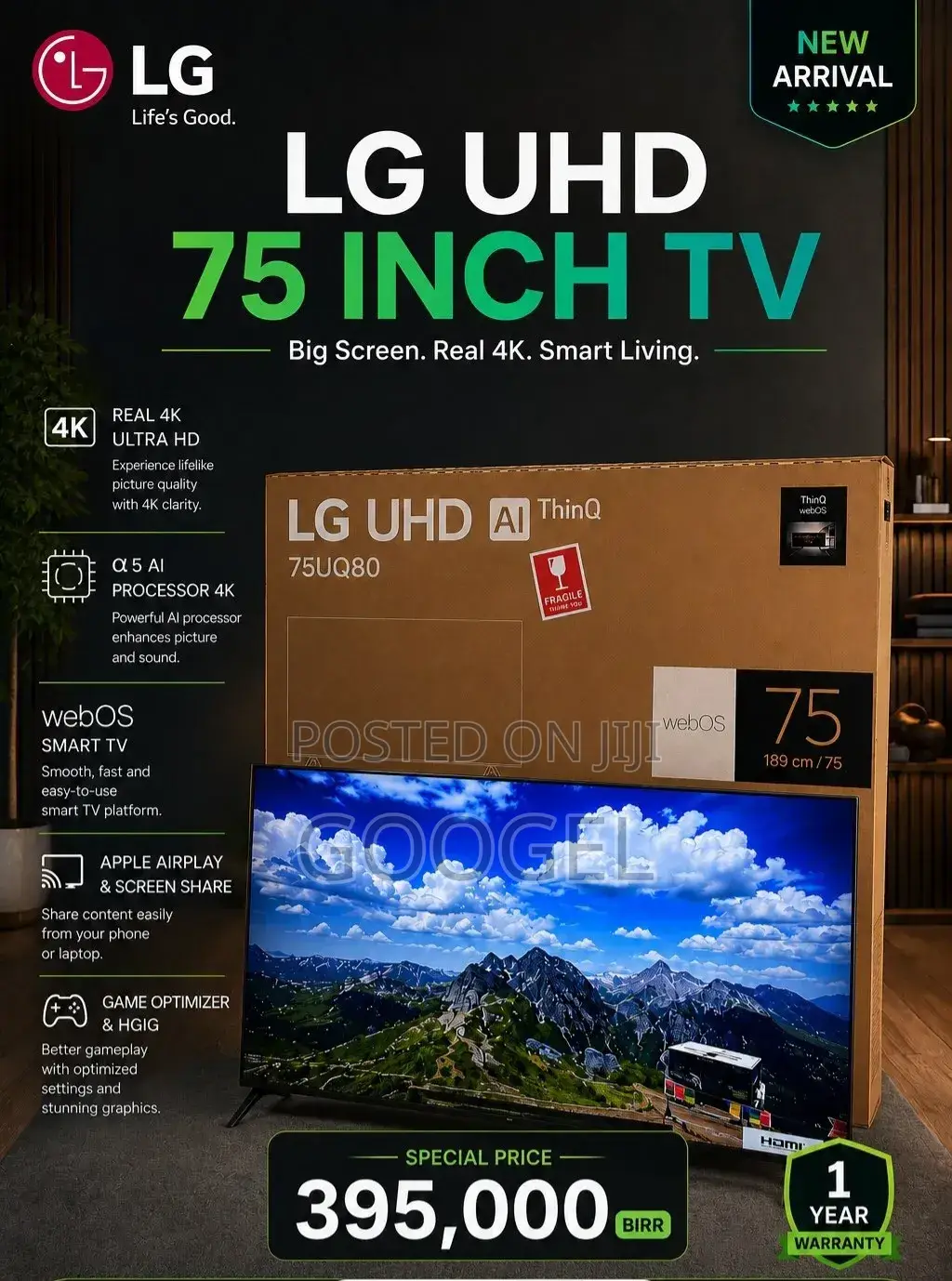 LG Uhd 75 Inch TV