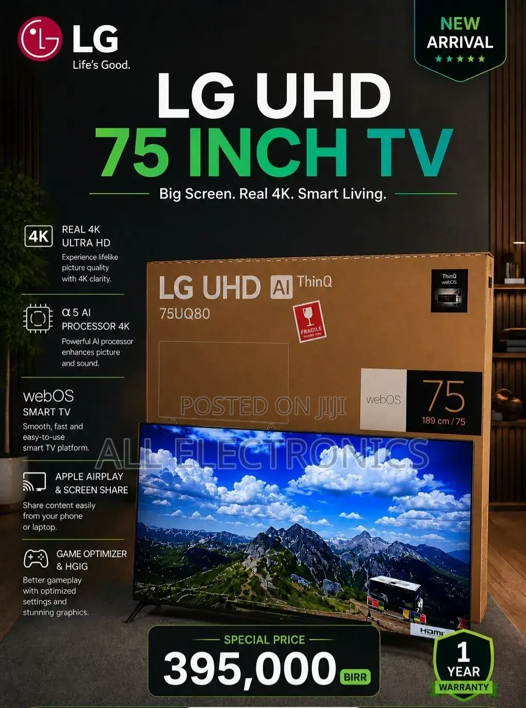 LG Uhd 75 Inch TV