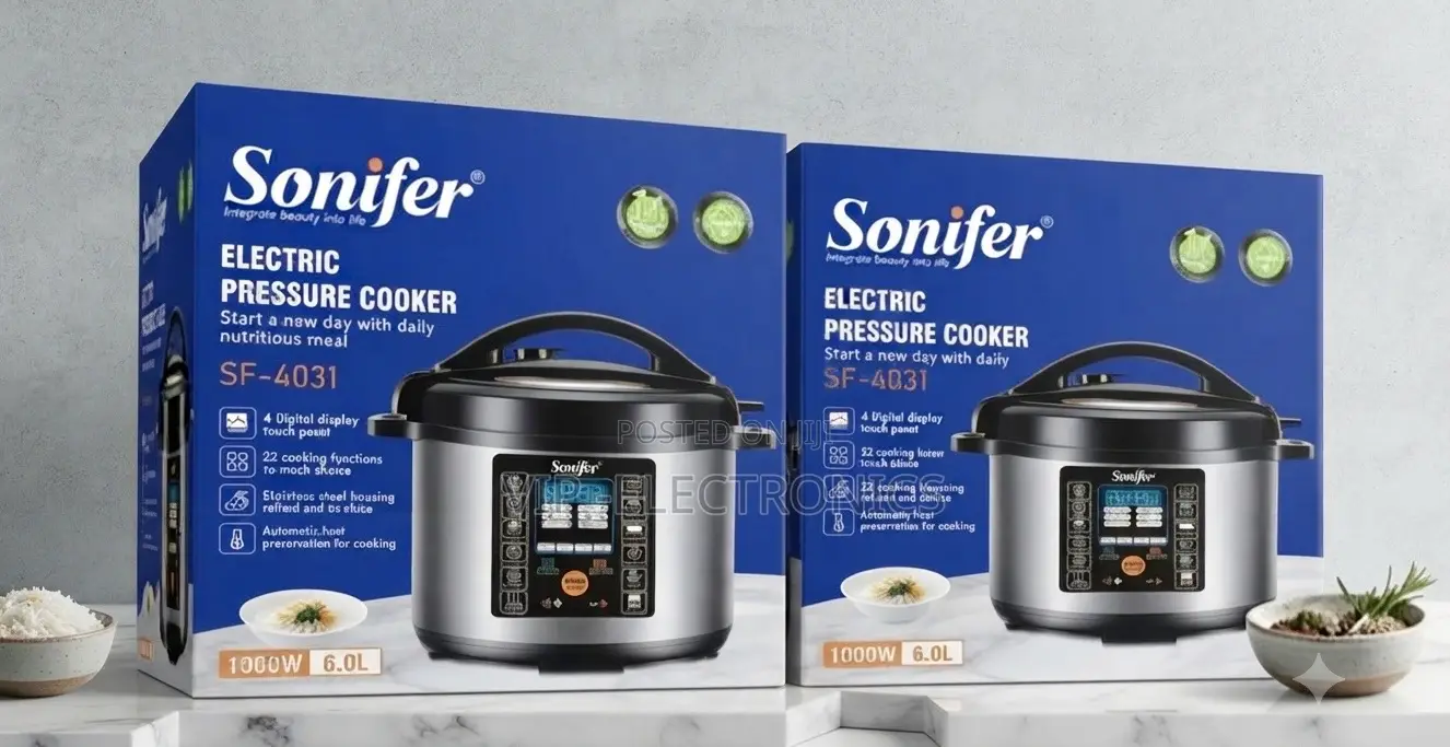 Sonifer Pressure Cooker – 6.0L, 1000W Multi-Function Digital Cooker