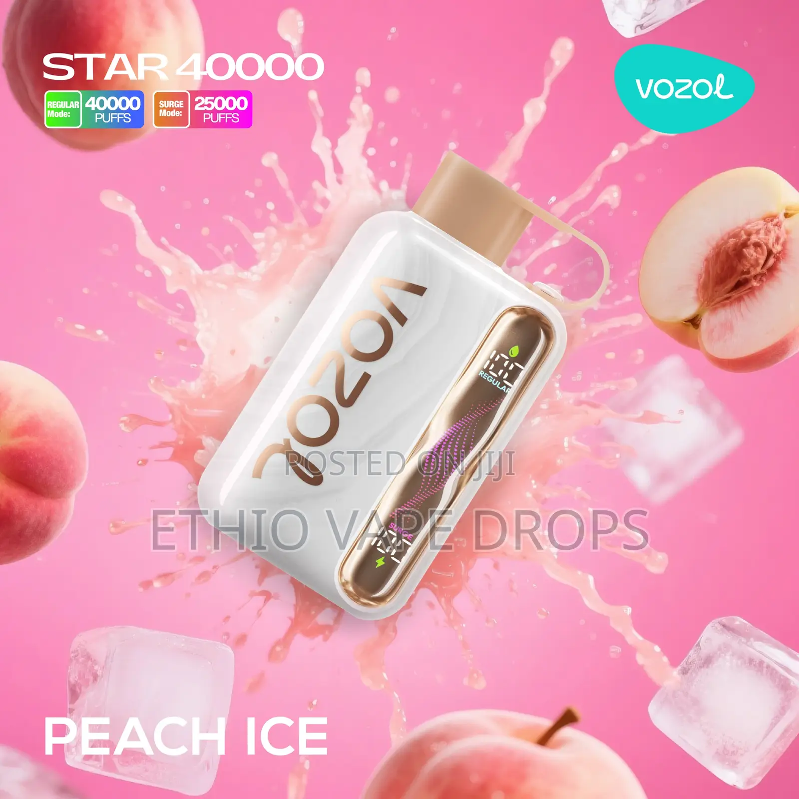 Vozol "Peach Ice" Electronic Disposable and Rechargeable