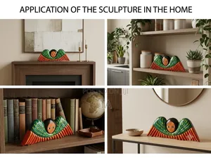 Handcrafted Ethiopian Angle Art on Wood