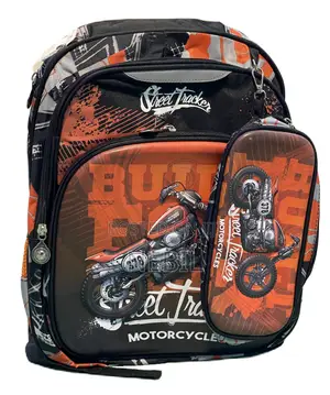 Street Tracker Motorcycle School Backpack for Boys