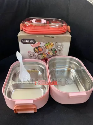 Kids Lunch Box 2 in 1 እስቲልነስ እስቲል ተደራራቢ 2 ምሳቃ