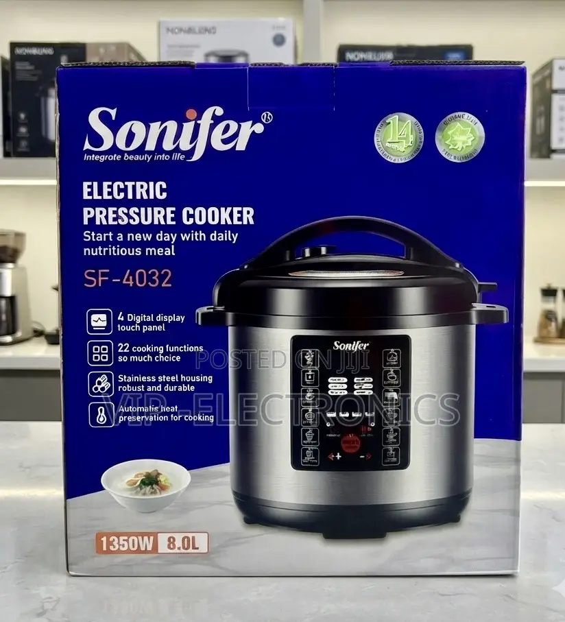 Sonifer Electric Pressure Cooker – 8L, 1350W, 22 Cooking Functions