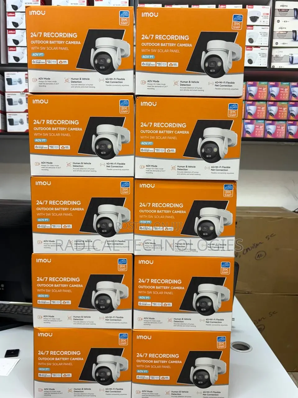 በ ሲም/በ ዋይፋይም የሚሰራ Imou AOV PT 5MP Outdoor Solar Camera