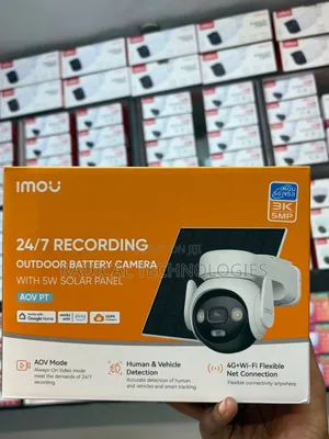 በ ሲም/በ ዋይፋይም የሚሰራ Imou AOV PT 5MP Outdoor Solar Camera