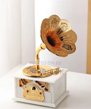 Elegant Vintage Garmophone Music Box