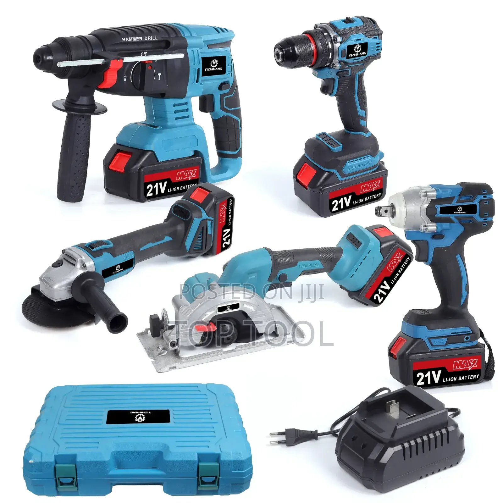 Edon 4-in-1 Cordless Tool Combo Set Featuring a Hammer Drill,