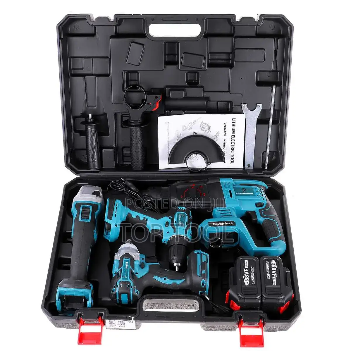 Edon 4-in-1 Cordless Tool Combo Set Featuring a Hammer Drill,