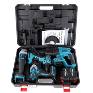 Edon 4-in-1 Cordless Tool Combo Set Featuring a Hammer Drill,