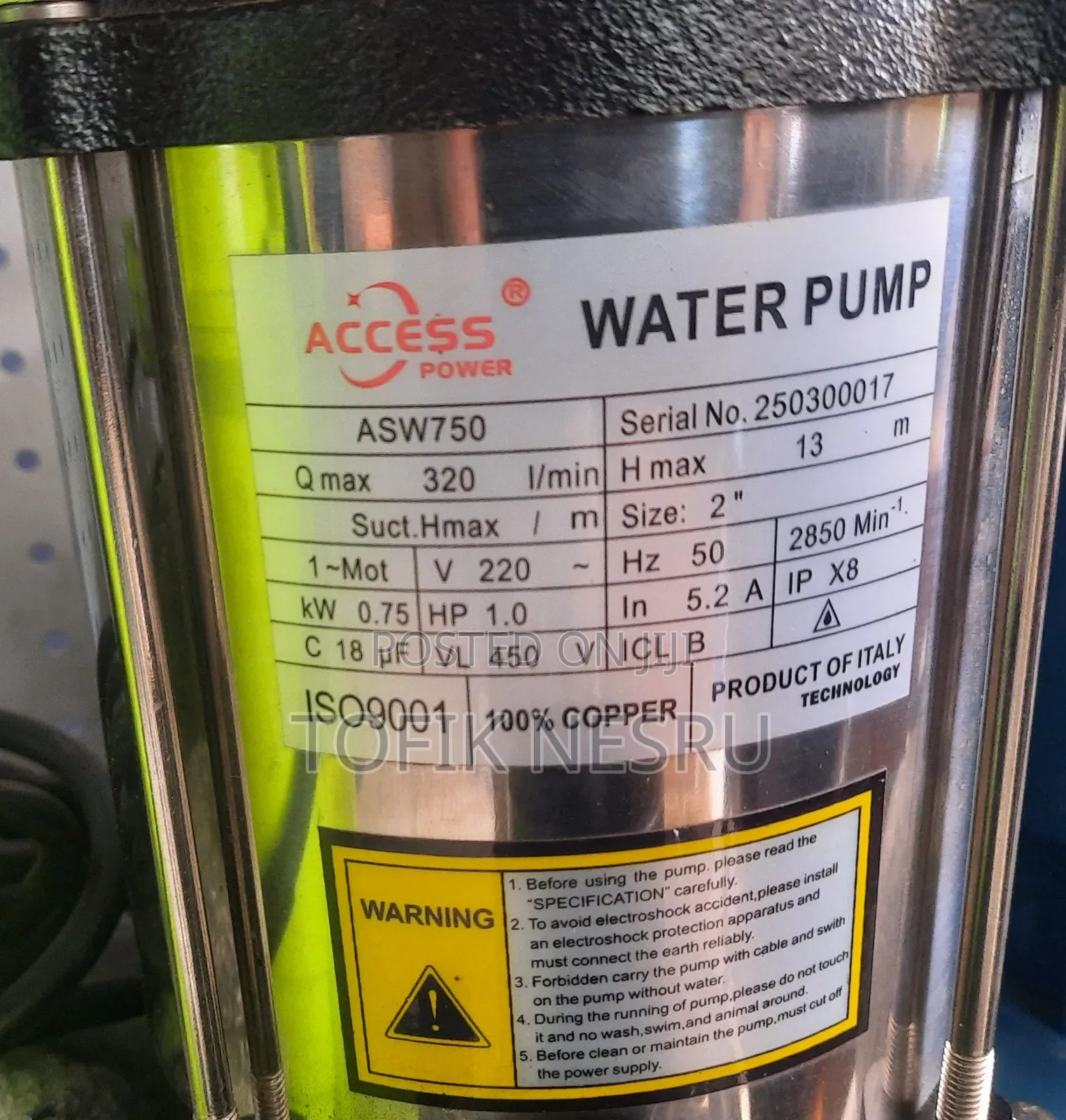 Water Pump Dewatering Access