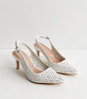Faux Leather Floral Cut Out Slingback Court Heels
