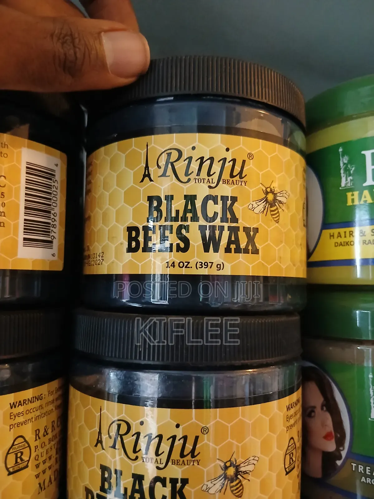 የሪንጁ ብላክ ቢስ ዋክስ የፀጉር ቅባት (Rinju Black Bees Wax - 397g)