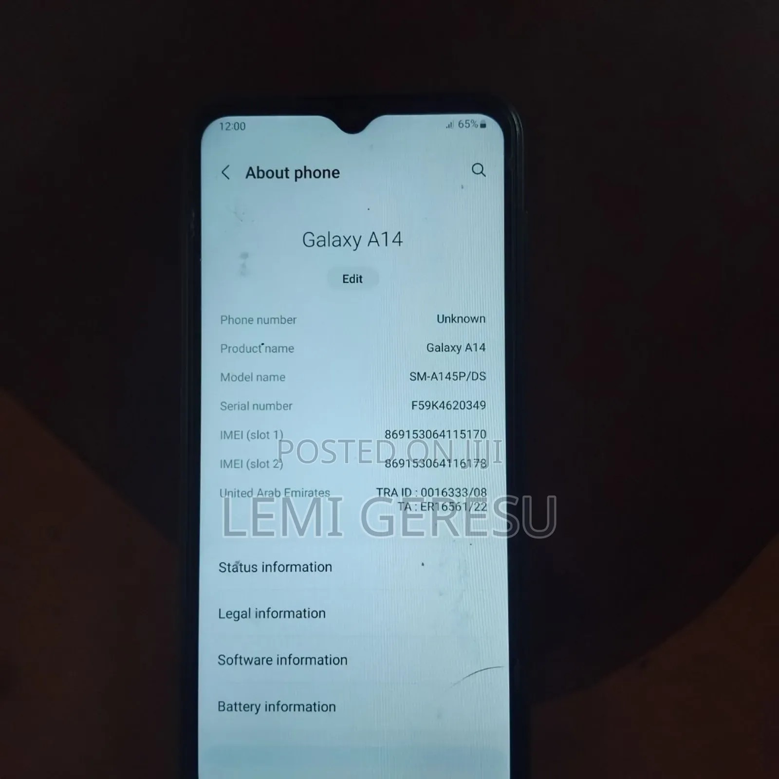 Samsung Galaxy A14 64 GB Black