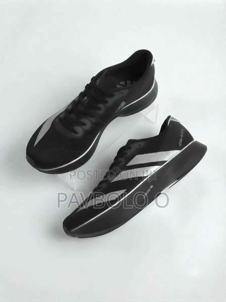 Premium Black Silver Athletic Running Shoes