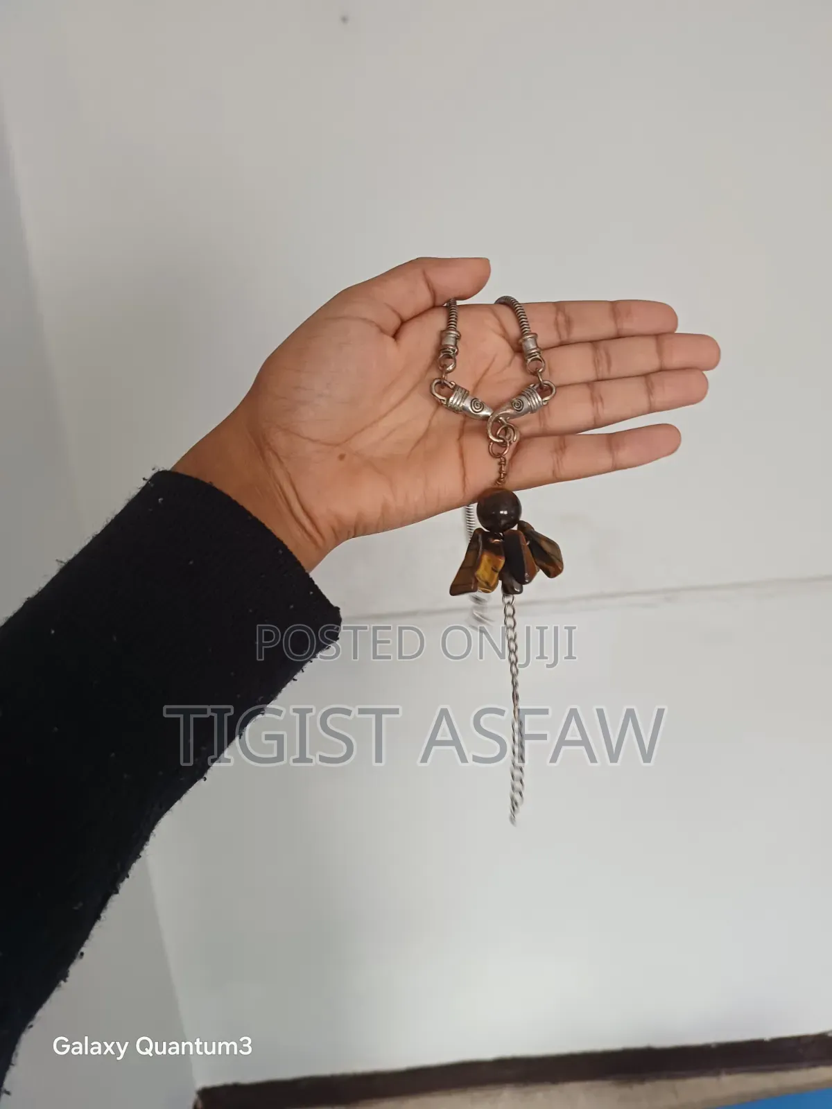 Tiger Eye Stone Necklace – Handmade Antique