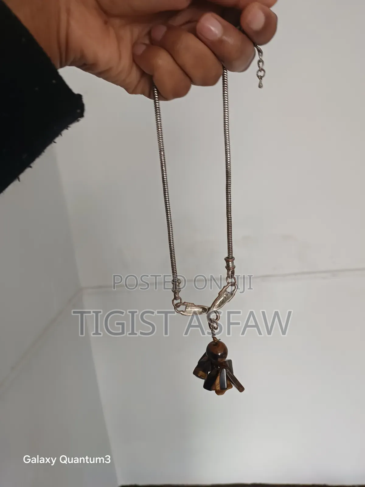 Tiger Eye Stone Necklace – Handmade Antique